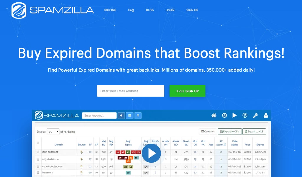 Spamzilla - Buy Expired Domains