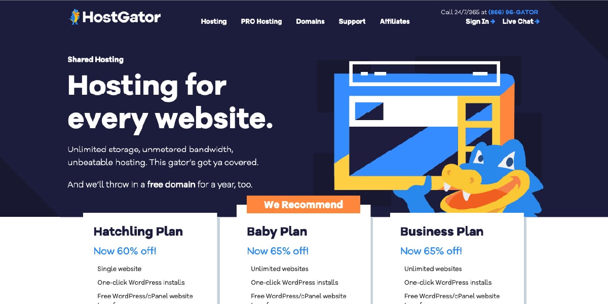 HostGator Cheap Hosting Plans