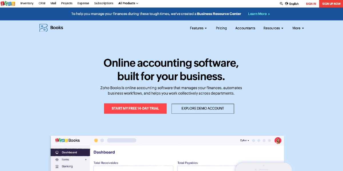 Zoho Books Accounting Software