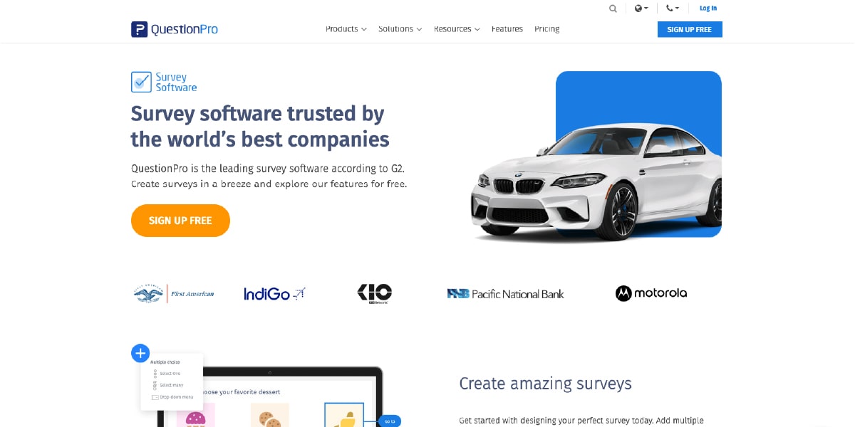 QuestionPro Survey Tools Website