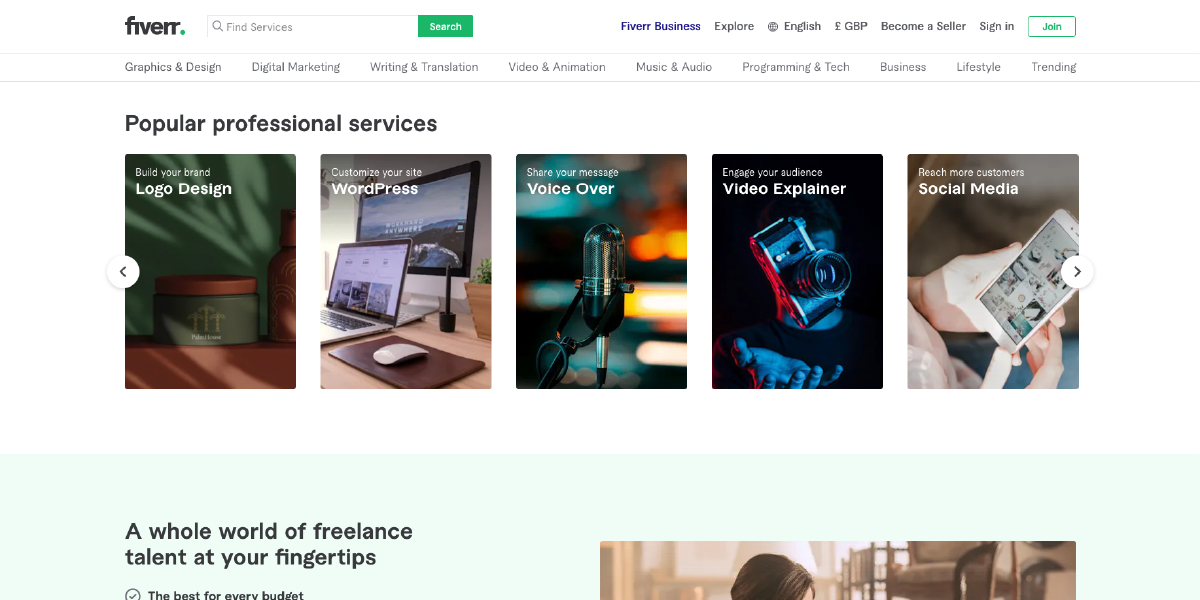 Fiverr Website