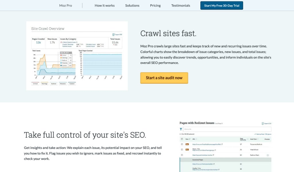 Moz Pro Site Crawl