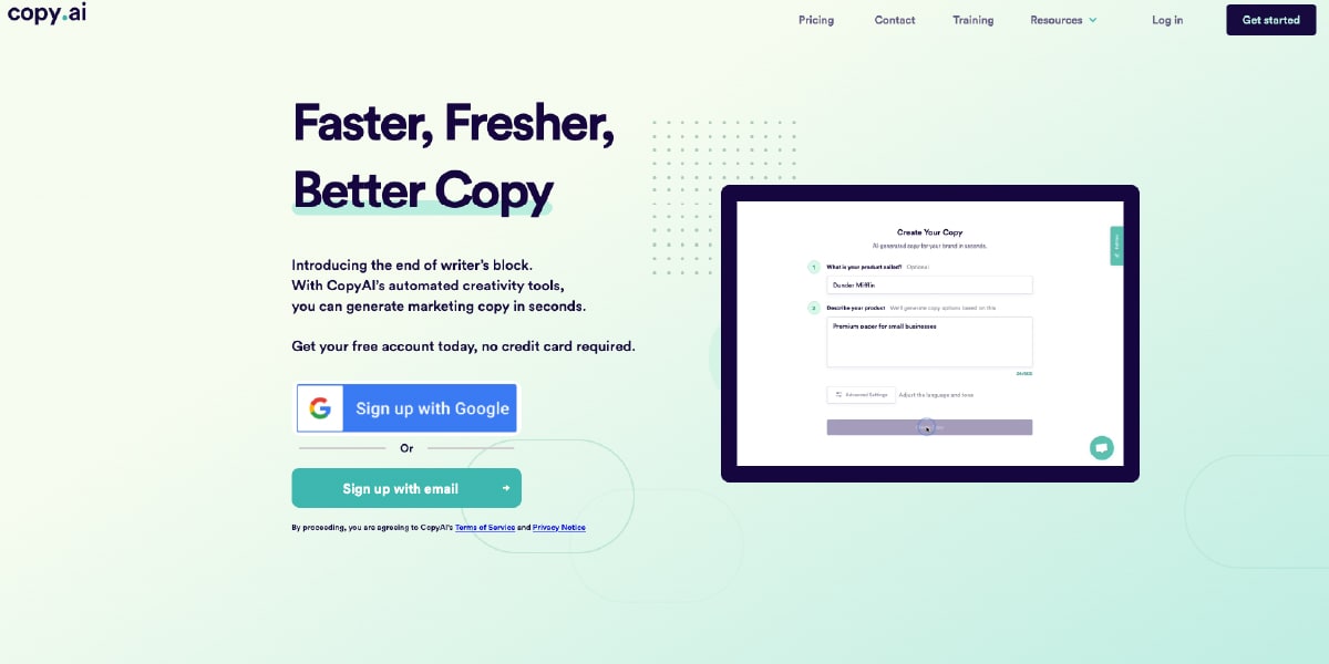 CopyAI Automated Writing Tool