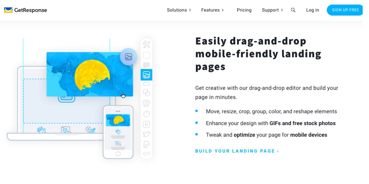 GetResponse Mobile-Friendly Landing Page Builder