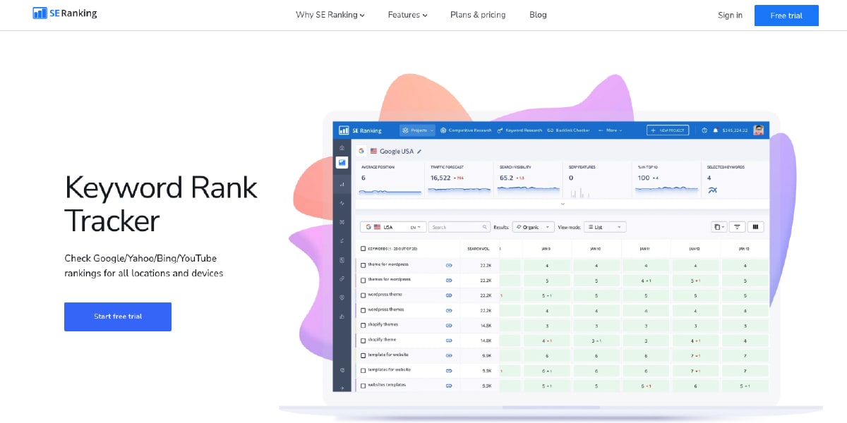 SE Ranking Keyword Rank Tracker