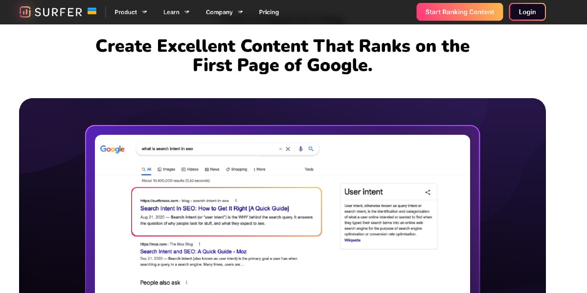 Surfer SEO Writing Tool