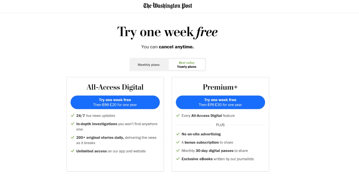The Washington Post Subscriber Example