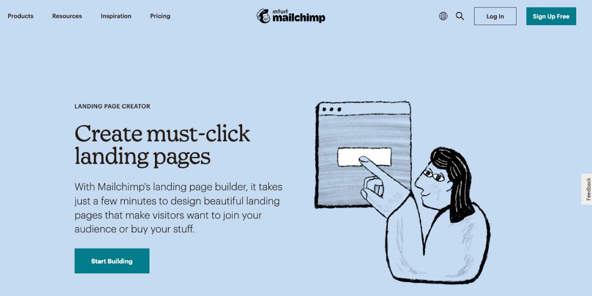 Mailchimp Landing Page CTA Example
