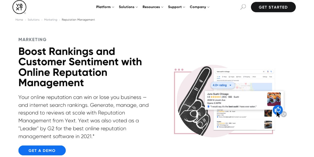 Yext Reputation Management Tool