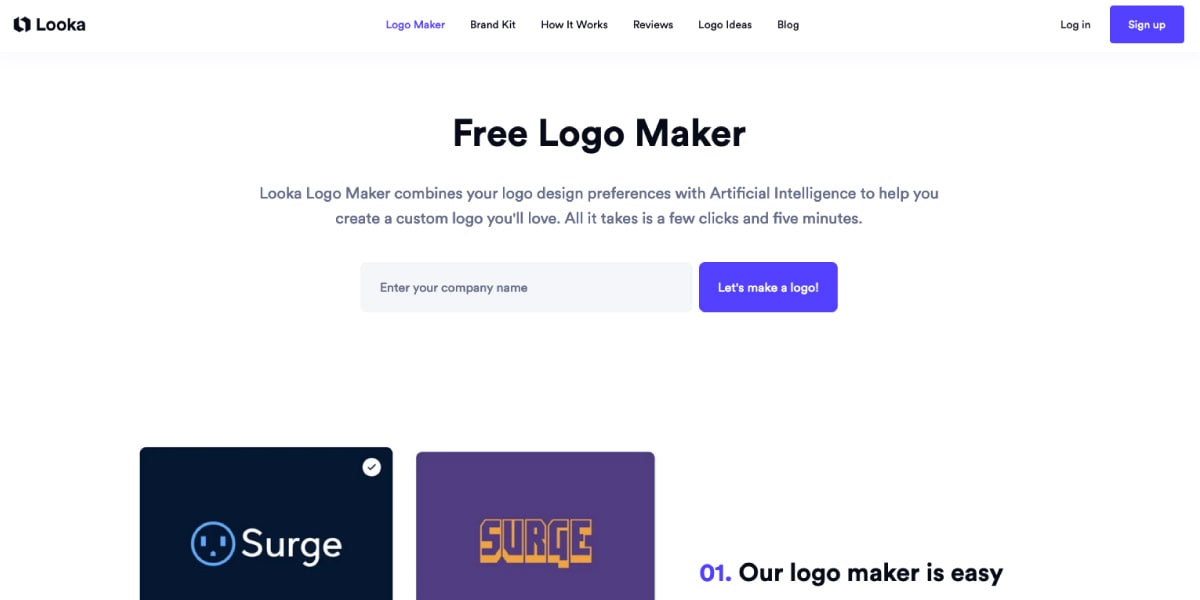 Looka Free Logo Maker using AI