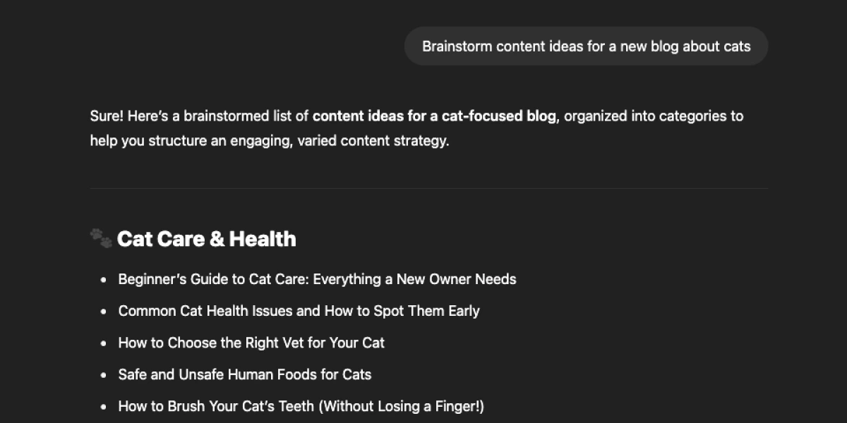 ChatGPT Blog Content Ideas Brainstorming